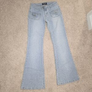 Vintage Y2K Angels Low Rise Cargo Flare Jeans